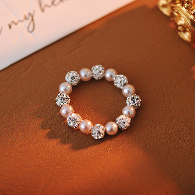 Fashionable Design Sense Girl Pearl Bracelet Female Niche Temperament Exquisite Sparkling Bracelet Necklace Jewelry Set Planet