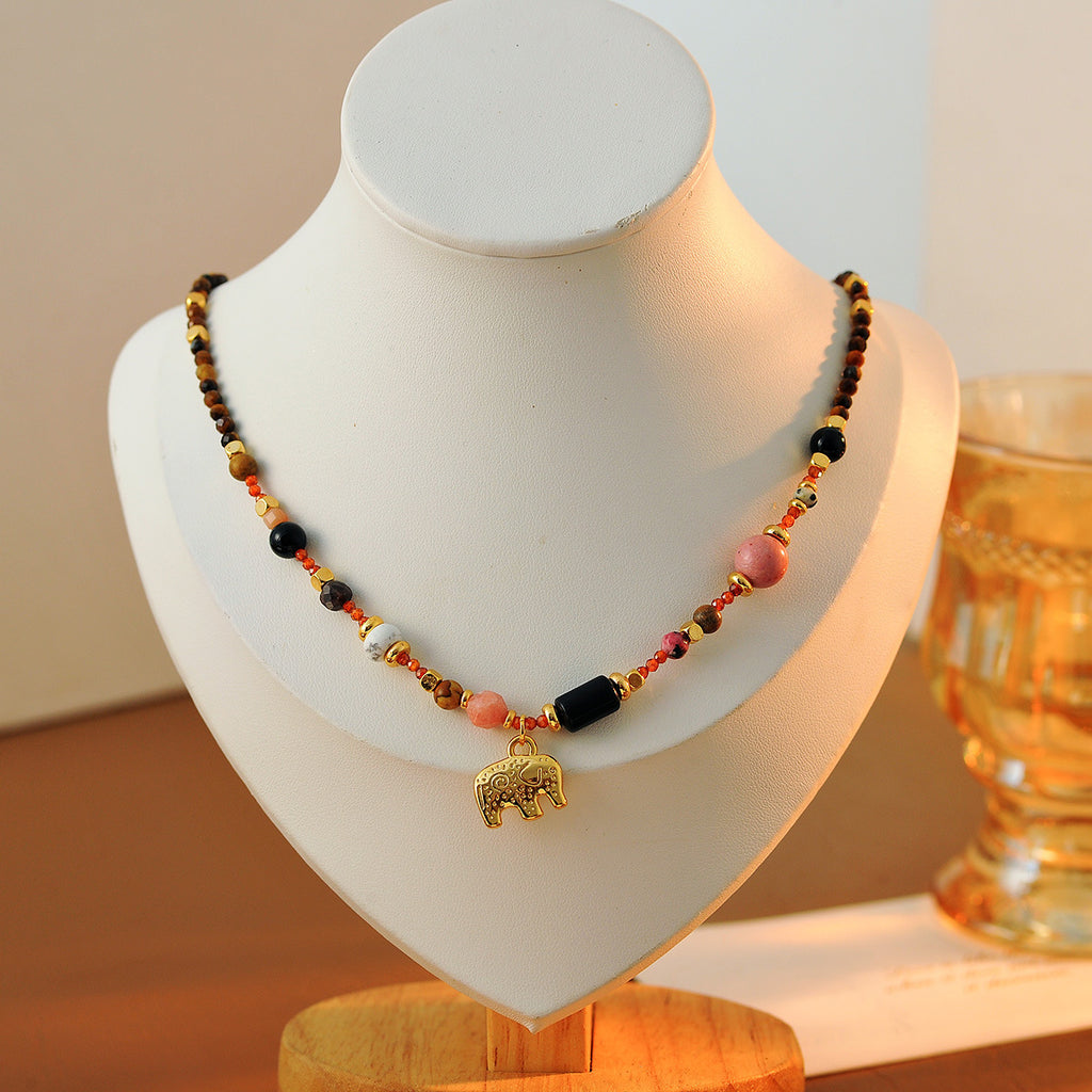 Wu Xin Dong Jie Same Style Necklace Neverland Little Elephant Melad Collarbone Chain Niche High-end Layered Wear