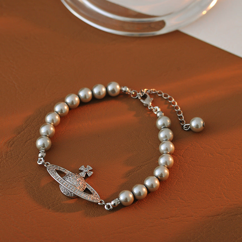 Korean Version Fashion Simple Chanel Micro Inlaid Letter Necklace Light Luxury High-end Niche Design Sense Collarbone Chain Sweater Chain