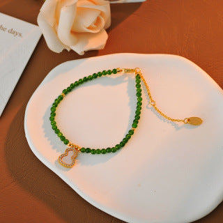 New Chinese Style Green Gourd Beaded Necklace Bracelet Collarbone Chain White Mother-of-Pearl Gourd Bracelet Necklace