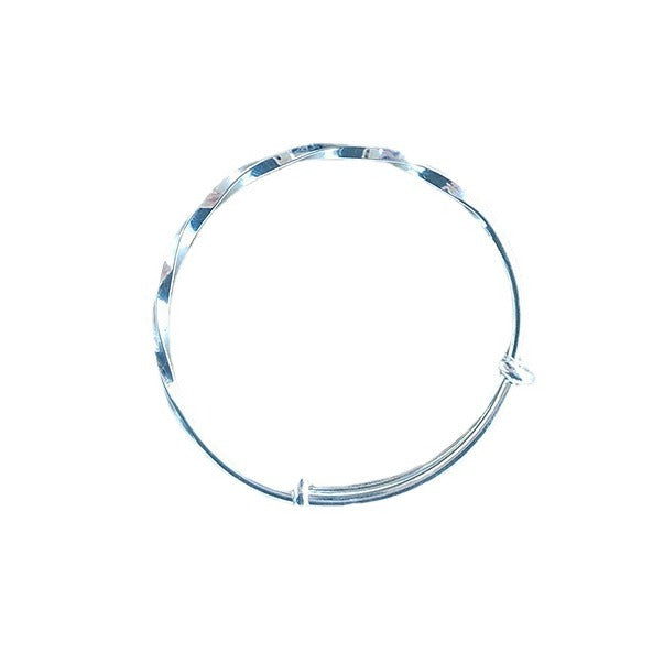 Japanese and Korean Adjustable Wave Pattern Bell Bracelet for Women, Niche Simple Versatile Solid Braided Hand Jewelry, Light Luxury