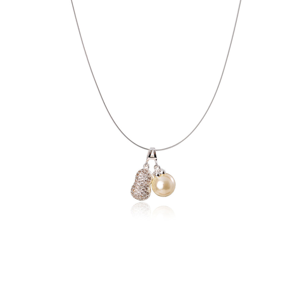 Peanut Fish Line Necklace Little Red Book Same Style Niche Light Luxury High-end Necklace Collarbone Chain