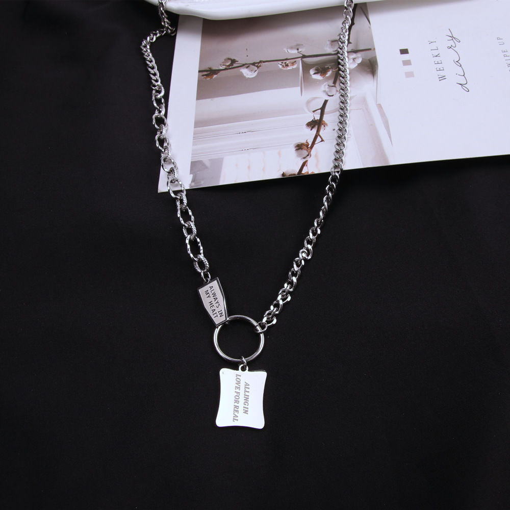 Titanium Steel New Hip-Hop Sweater Chain for Women Trendy Unisex Street Dance European and American Couple Niche Design Ins Necklace Trend