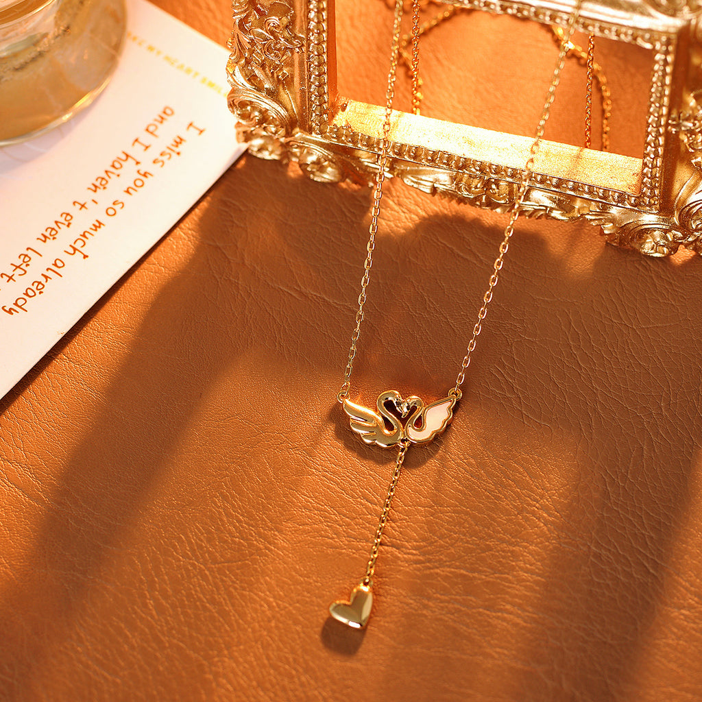 Swan Necklace Original Auspicious Ruyi Flying Swan Necklace Tassel Star Collarbone Chain Necklace