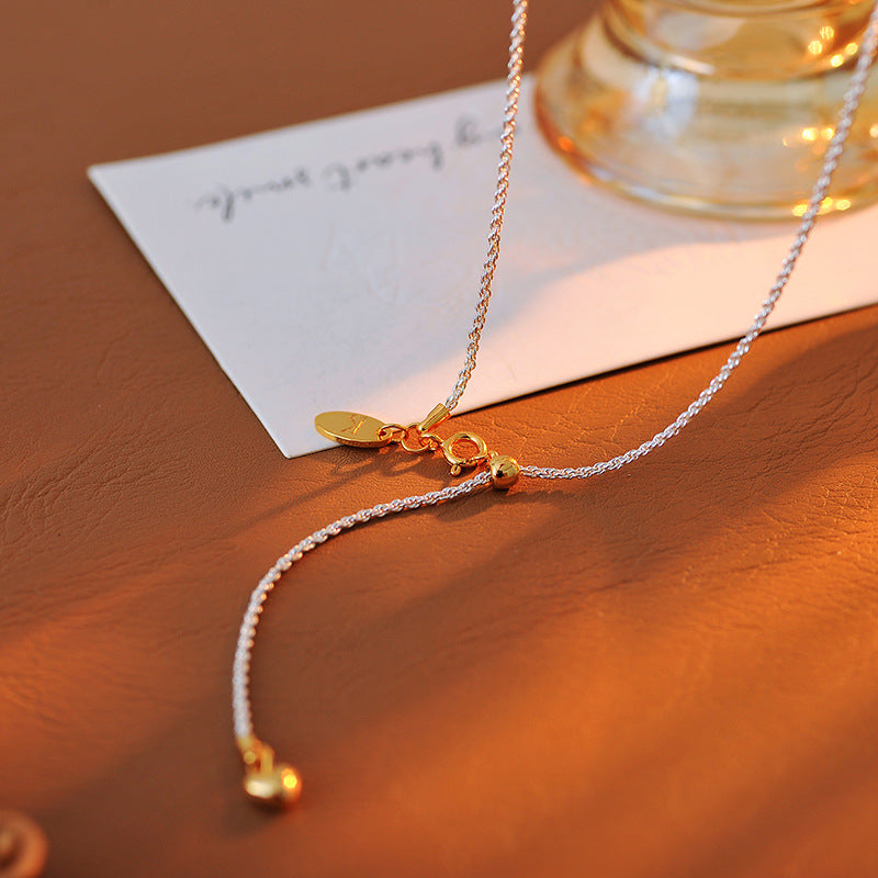 Minimalist Versatile Adjustable Y-shaped Heart Tassel Necklace Sweater Chain Multiple Wearing Methods Ins Niche