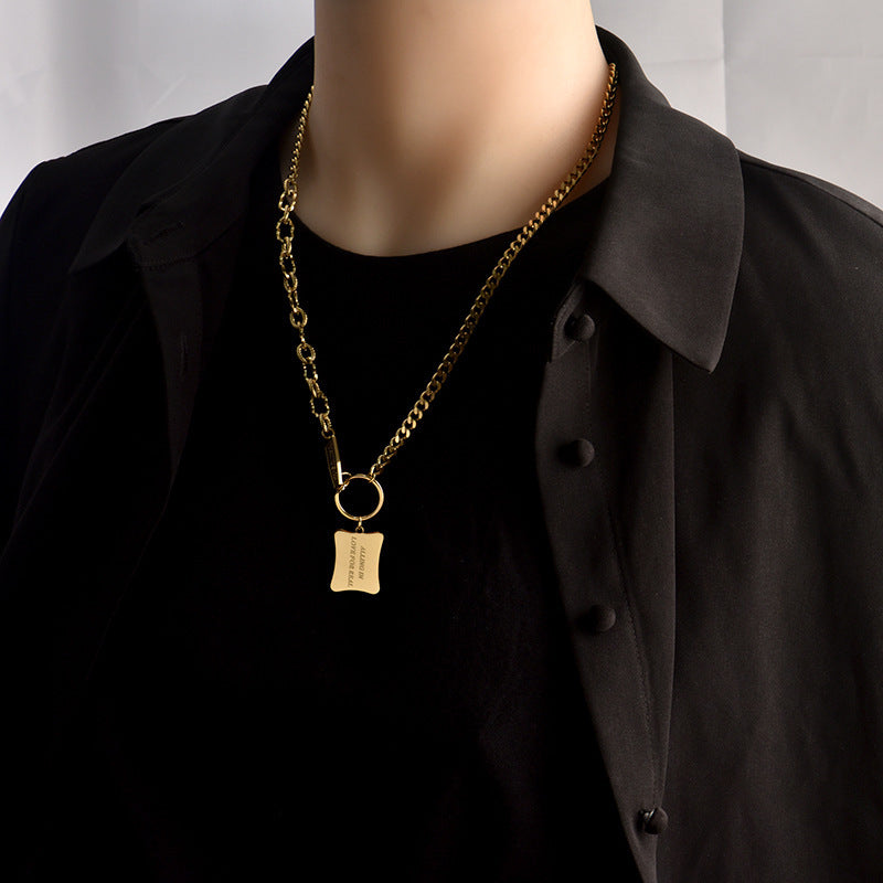 Titanium Steel New Hip-Hop Sweater Chain for Women Trendy Unisex Street Dance European and American Couple Niche Design Ins Necklace Trend