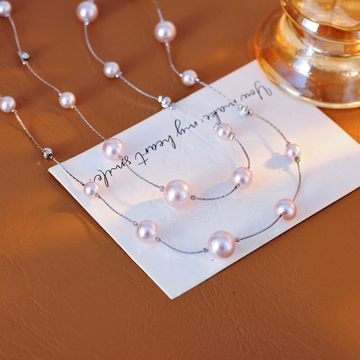 Fashionable Personality Starry Sky Pearl Necklace High-end Niche Light Luxury Collarbone Chain Spring Summer Neck Chain Trend