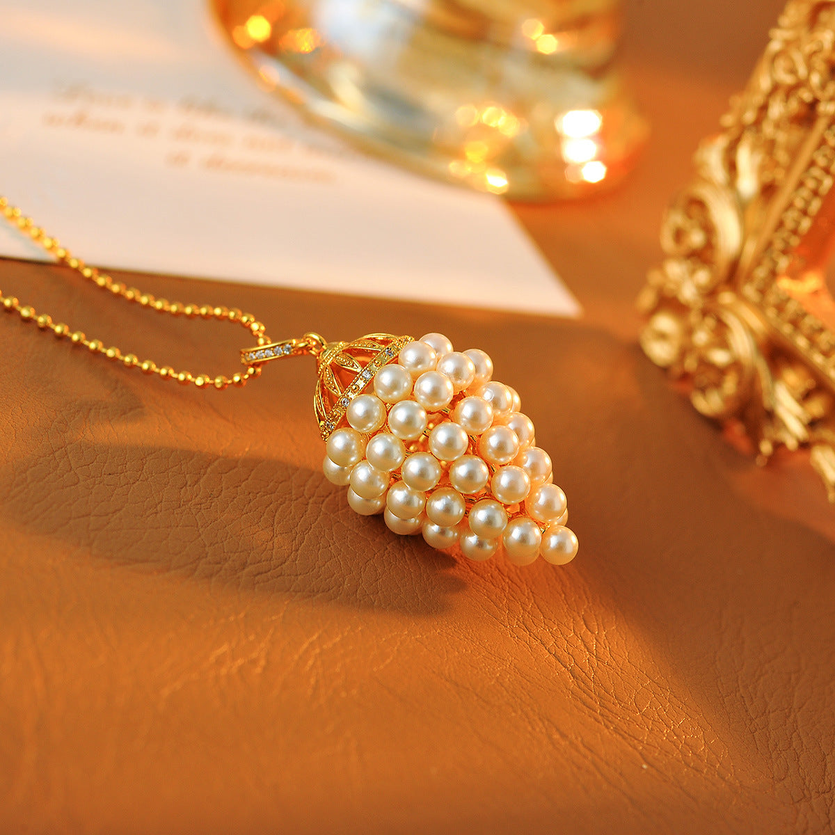 Pearl Popcorn Chain Necklace for Women, Light Luxury, High-End French Style, New Trendy Necklace