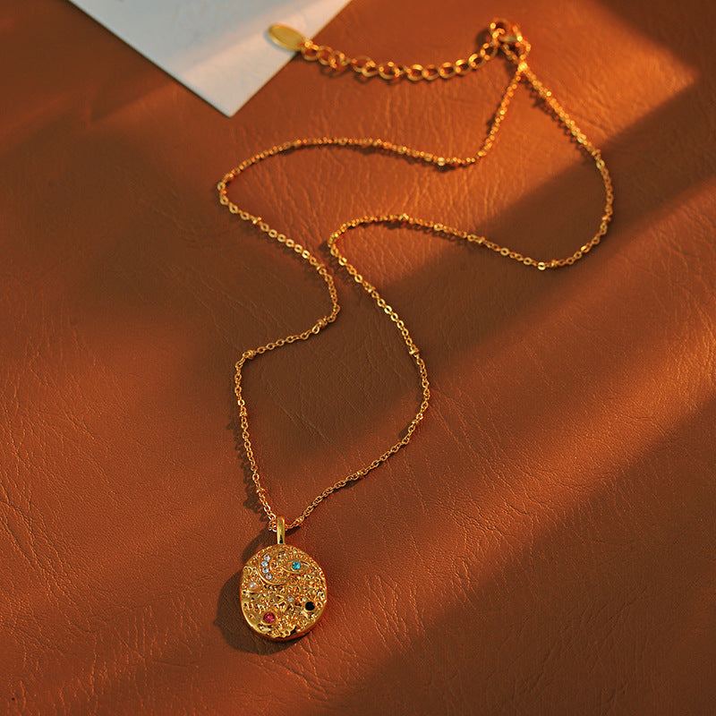 Hot-Selling Sun Moon Star Zircon Pendant Necklace for Women Original Design Niche Jewelry Layered Necklace Collarbone Chain