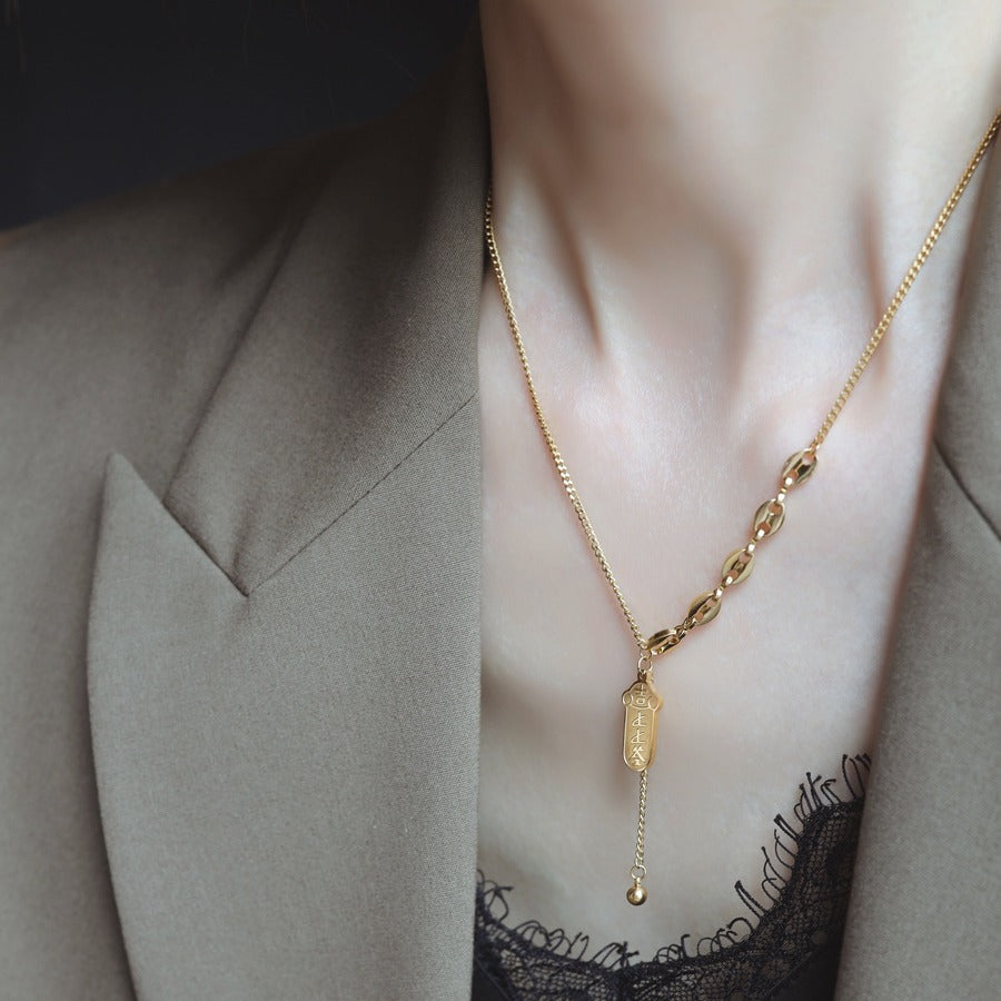 Light Luxury Niche Blind Box Lucky Sign Necklace 2025 New Women's Fortune Brand Collarbone Chain Birthday Gift