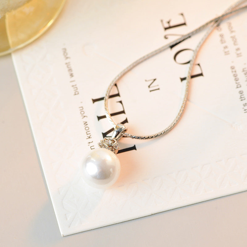 New Year's Pearl Necklace for Women, Shijia Pumpkin Cover, Perfectly Round, Light Luxury, High-End Feel, Versatile and Exquisite Collarbone Chain