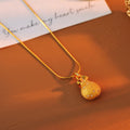 18K Gold Brushed Pointed Diamond Lucky Bag Necklace High-End Collarbone Chain New National Trend Lucky Bag Necklace for Women