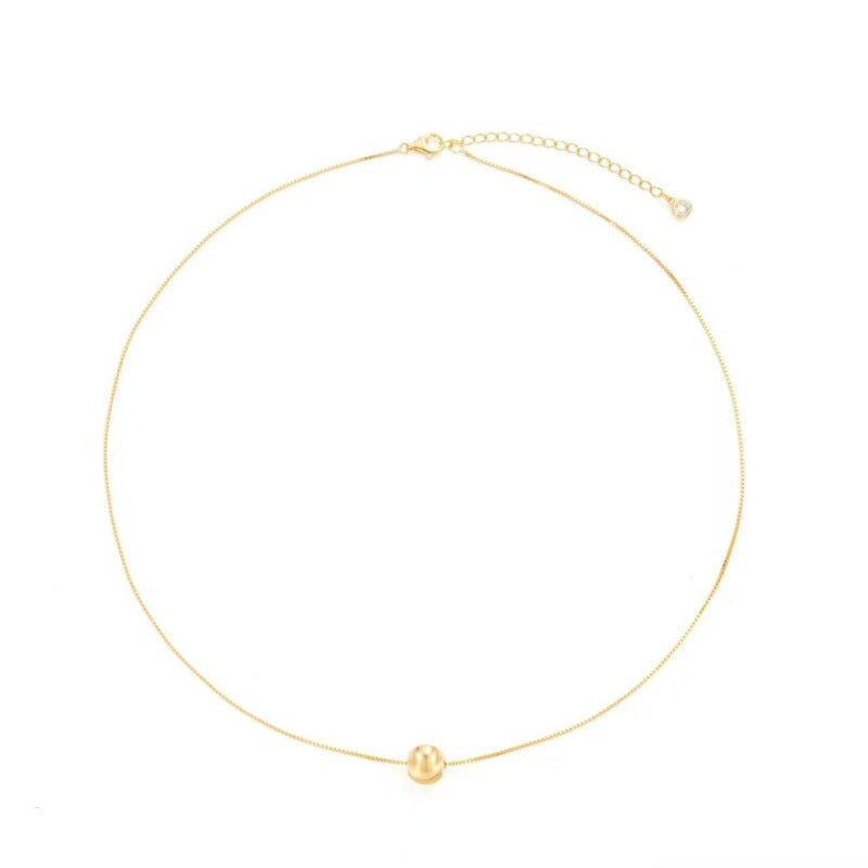 French Style High-End Bead Necklace Accessory Clavicle Chain Light Luxury Niche Design Neck Chain Jewelry