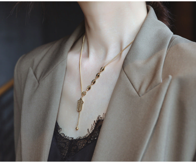 Light Luxury Niche Blind Box Lucky Sign Necklace 2025 New Women's Fortune Brand Collarbone Chain Birthday Gift