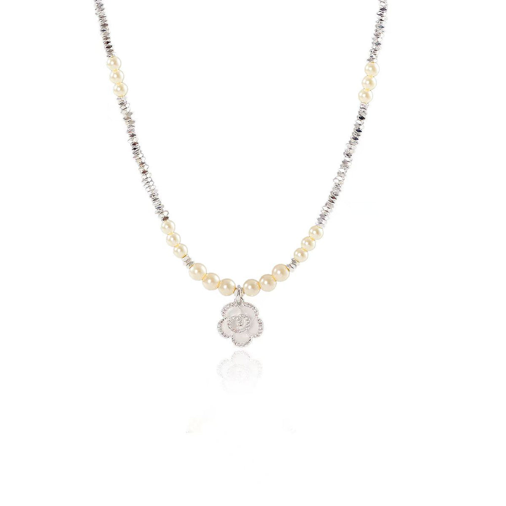 Camellia Pearl Necklace Japanese and Korean Style Fashion Necklace for Women Niche High-end Clavicle Chain Light Luxury Versatile