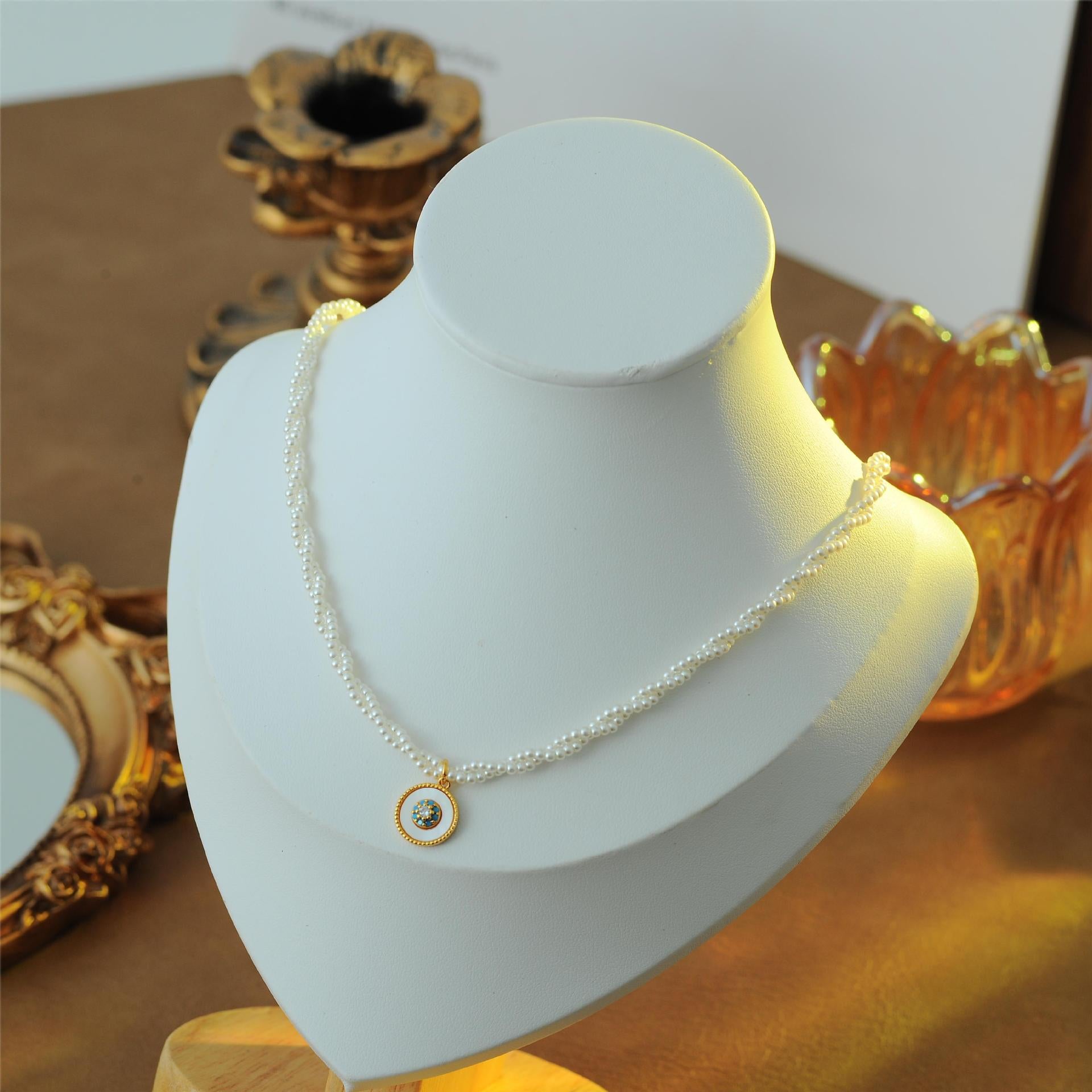 Stackable Pearl Necklace Non-Fading Women Versatile High-End Feel Accessories Beaded New Chinese Style Collarbone Choker