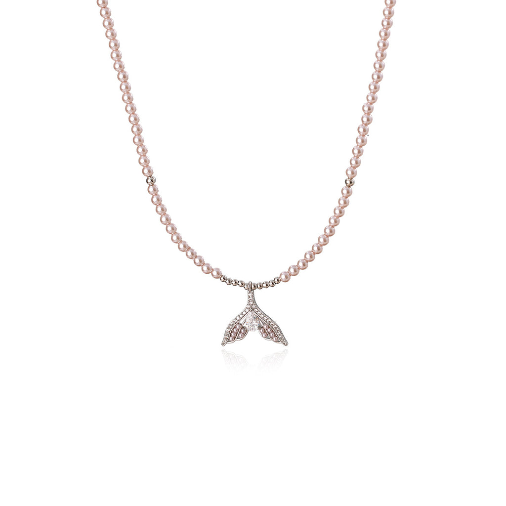 Fishtail Pearl Necklace Xiaohongshu New Hot-Selling Fishtail Collarbone Chain Exquisite Summer Neck Chain