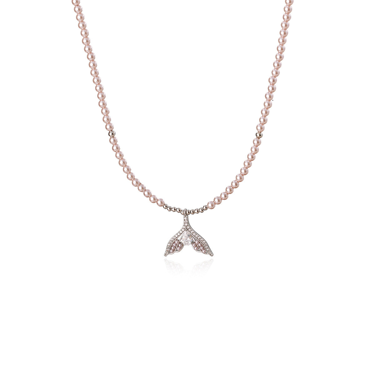 Fishtail Pearl Necklace Xiaohongshu New Hot-Selling Fishtail Collarbone Chain Exquisite Summer Neck Chain