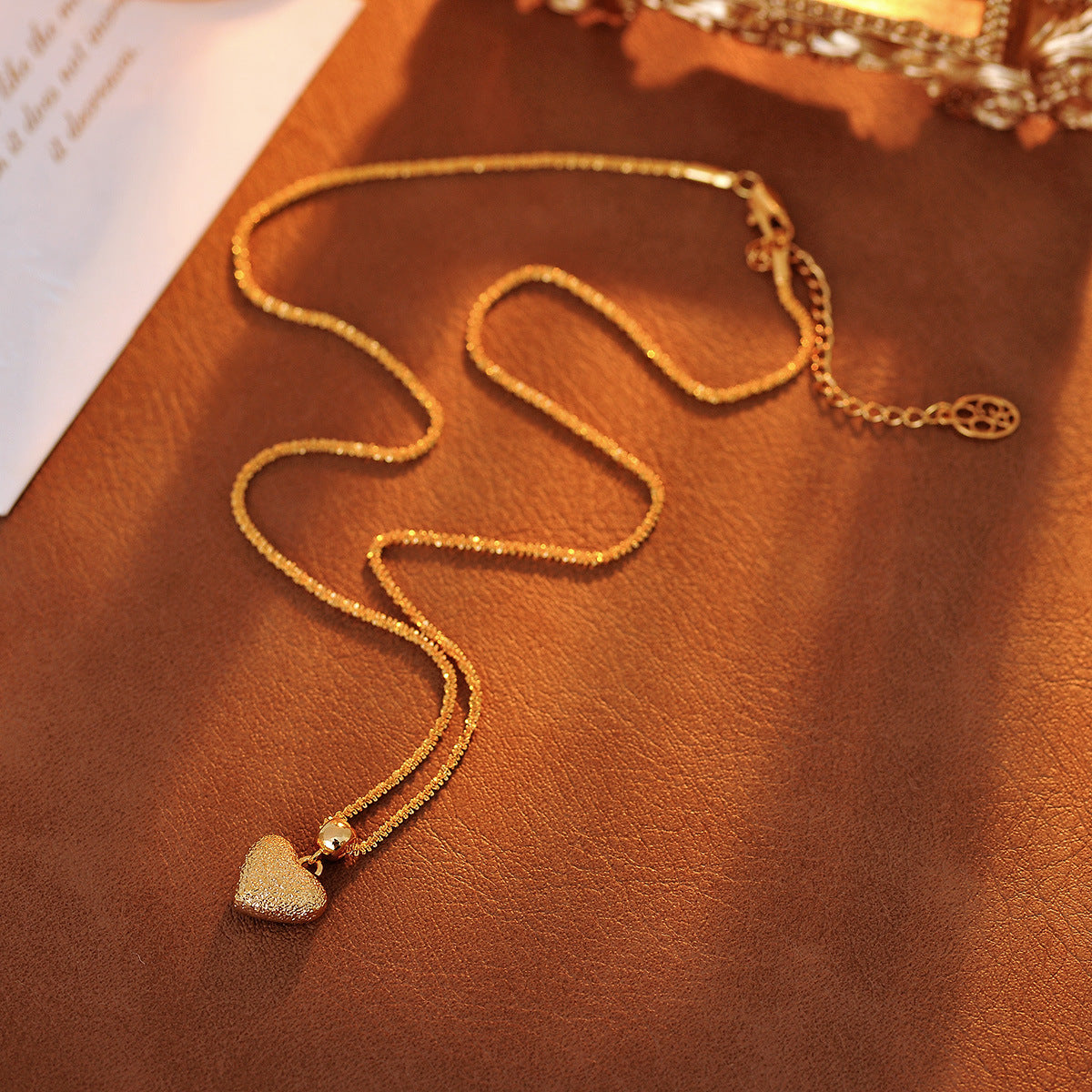 Ice Cube Heart Double-Sided Pendant Necklace Designer Gift Factory