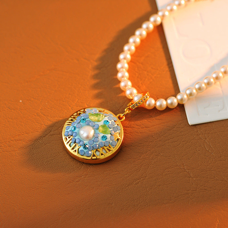 24 Years Natural Baroque Necklace Micro Inlay High-end Gemini Temperament Versatile Pearl Necklace