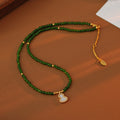 New Chinese Style Green Gourd Beaded Necklace Bracelet Collarbone Chain White Mother-of-Pearl Gourd Bracelet Necklace