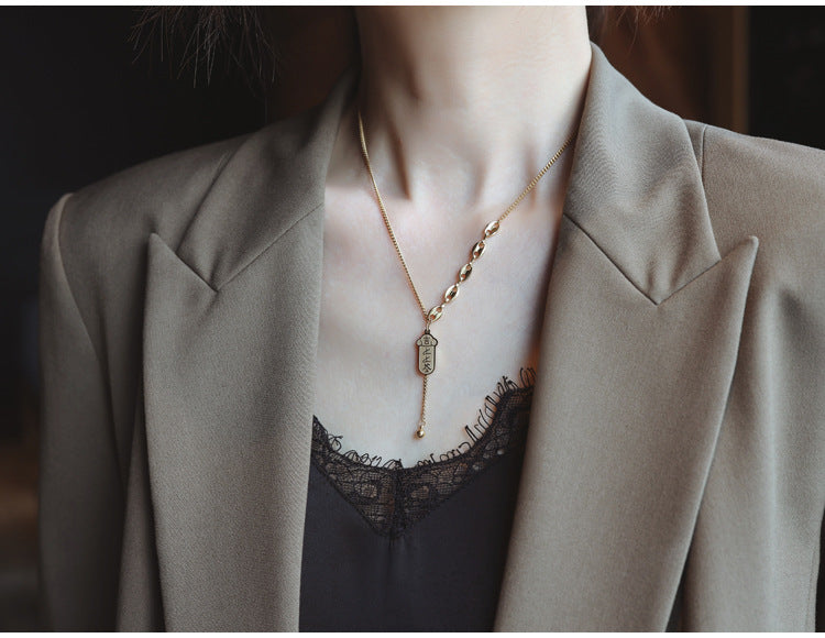 Light Luxury Niche Blind Box Lucky Sign Necklace 2025 New Women's Fortune Brand Collarbone Chain Birthday Gift