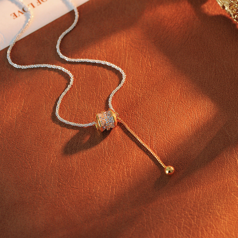 Design Sense Running Necklace New Chinese Style Jewelry Neck Chain Accessories for Women New Model One Piece