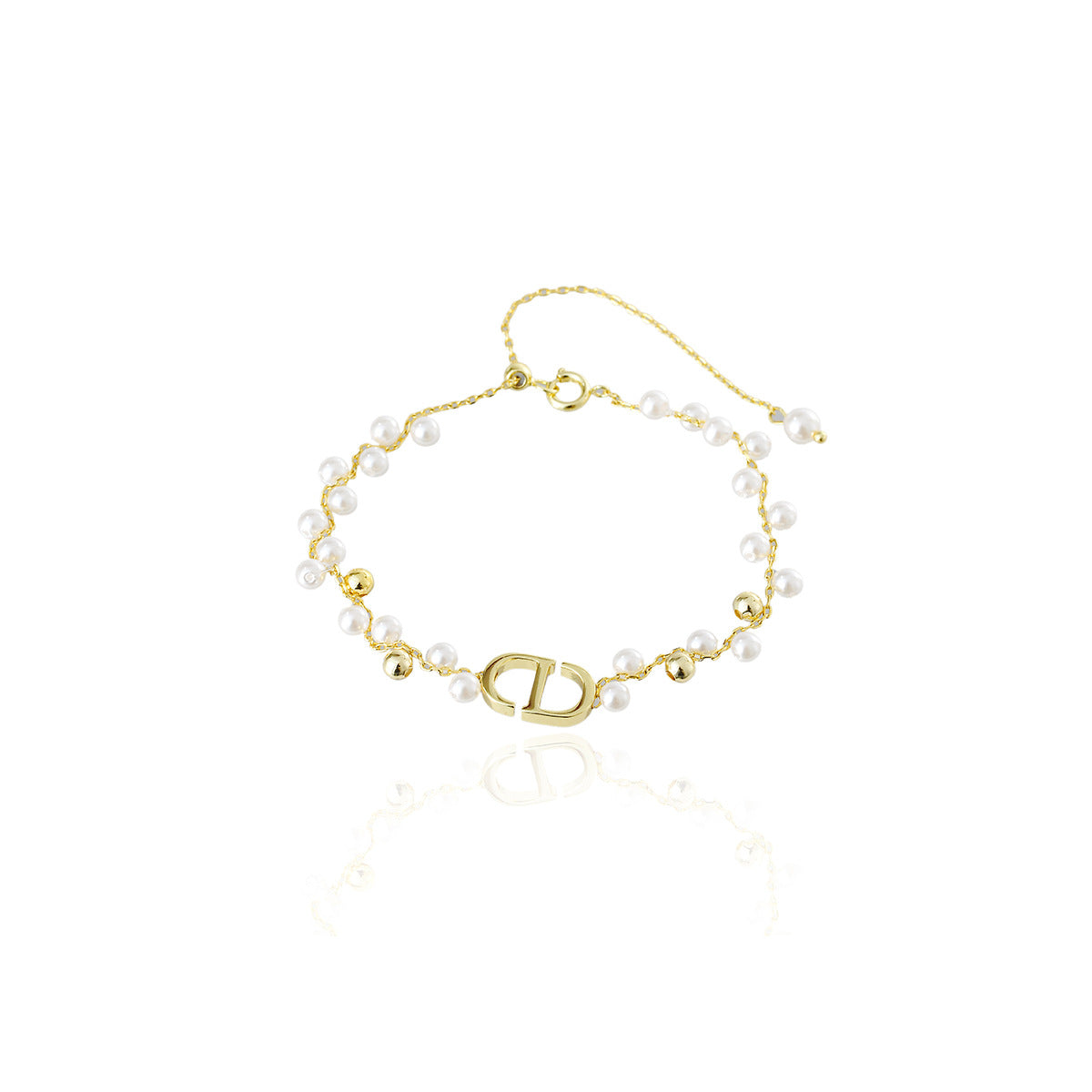 Fashion Bubble Bead Letter CD Necklace for Women, Simple Versatile Bracelet, High-end Niche Design Necklace