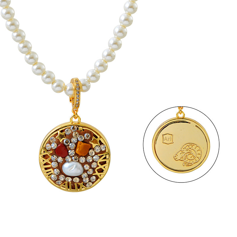 24 Years Natural Baroque Necklace Micro Inlay High-end Feeling Aries Temperament Versatile Pearl Necklace