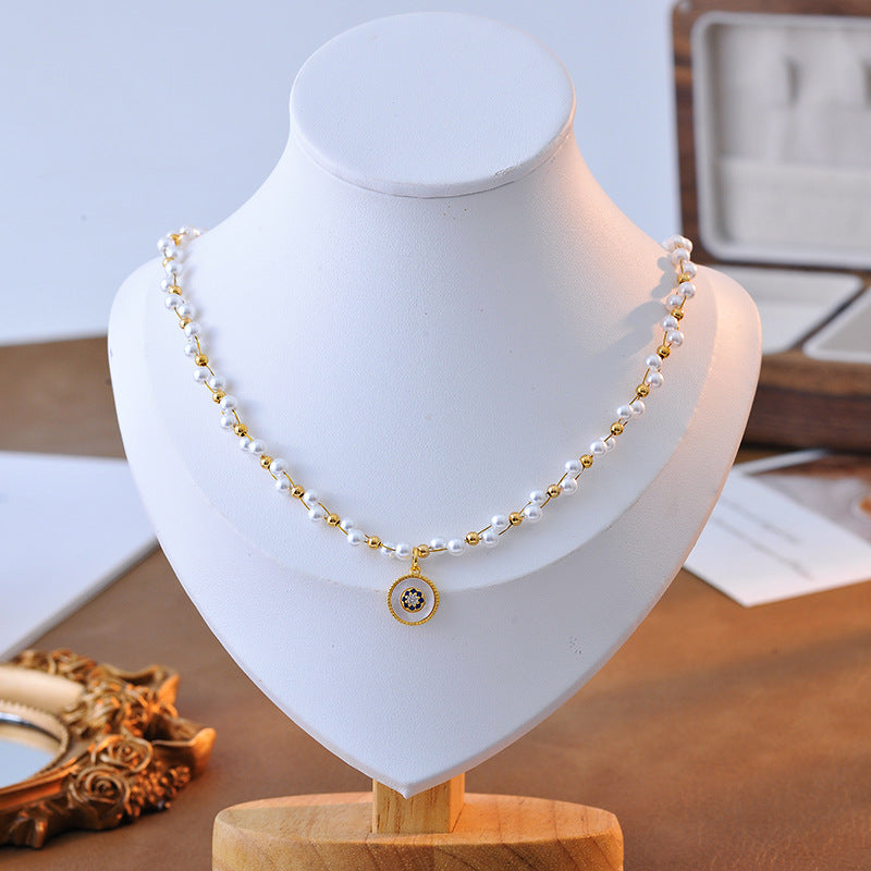 High Version Real Gold Plated Starry Sky Necklace for Women, Elegant Handmade Double Layer Stacked Niche Versatile High Luxury Collarbone Chain