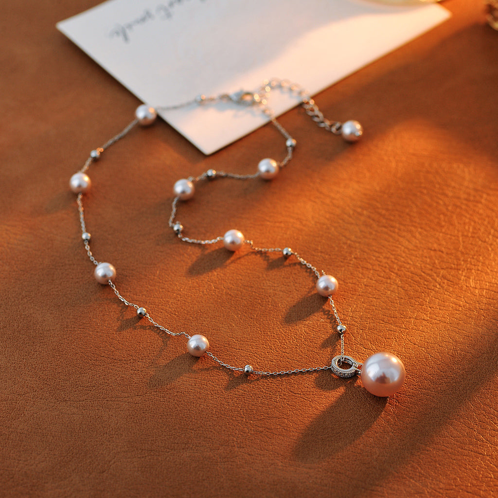 Pearl Beaded Pendant Necklace for Women 2025 New Hot-Selling High-End Light Luxury Niche Choker