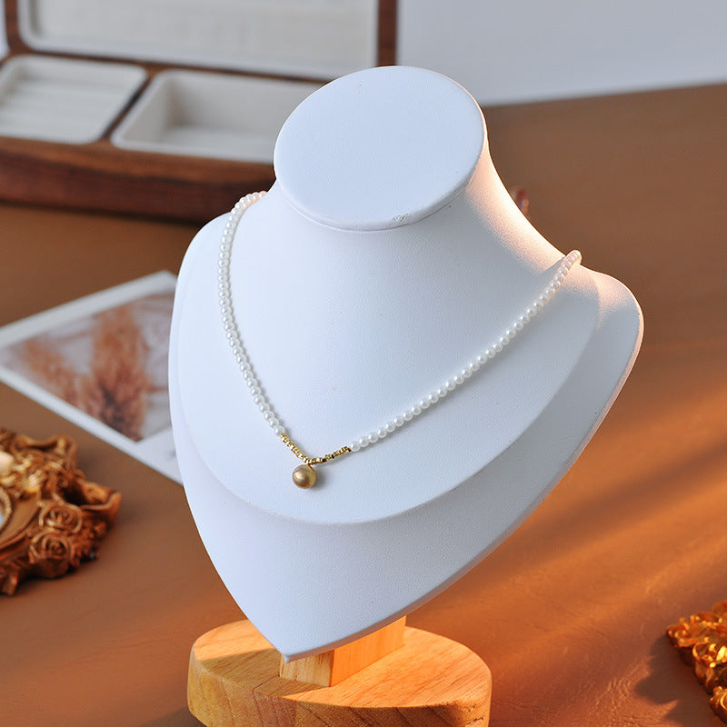 Niche Design Brushed Round Pearl Necklace for Women Simple Elegant Fashionable Temperament Chain Clavicle Chain A10269