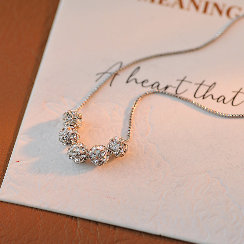 Crystal Ball Necklace for Women, High-end Necklace with Light Luxury Design, Niche Collarbone Chain, Fashionable and Elegant Jewelry