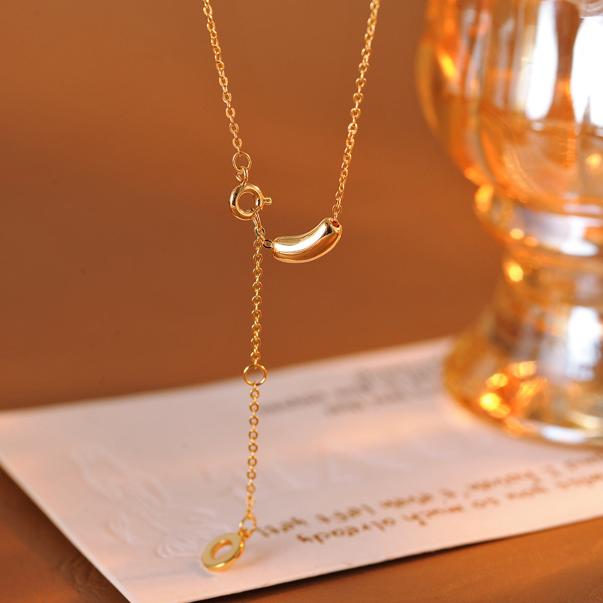 Pea Necklace Acacia Bean Real Gold Plated Light Luxury High-end Necklace Xiaohongshu Hot Item