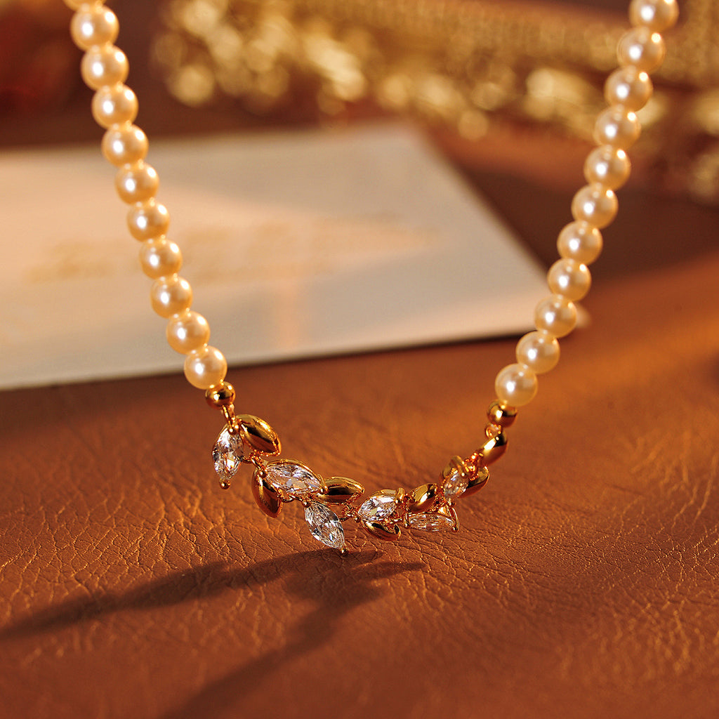 Sweet Girly Beaded Wheat Spike Earrings for Women 2025 New Style Tassel Earrings Necklace