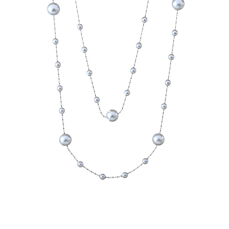 Elegant Fashion Long Multi-layer Starry Sky Necklace Light Luxury Niche Design Layered Sweater Chain for Women