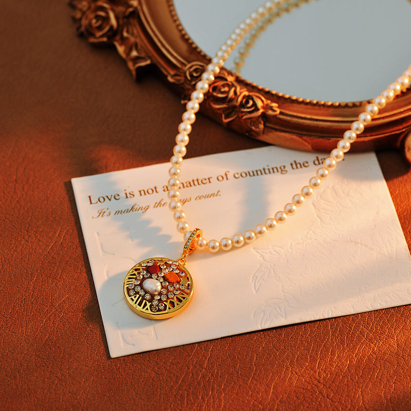 24 Years Natural Baroque Necklace Micro Inlay High-end Feeling Aries Temperament Versatile Pearl Necklace