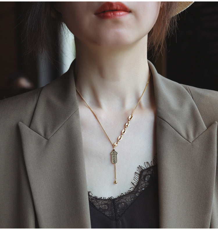 Light Luxury Niche Blind Box Lucky Sign Necklace 2025 New Women's Fortune Brand Collarbone Chain Birthday Gift