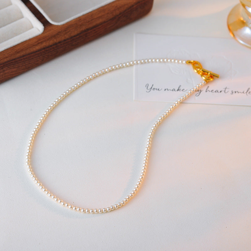 French Style INS Pearl Necklace Elegant Simple Light Luxury Chanel Style Pig Nose Collarbone Chain