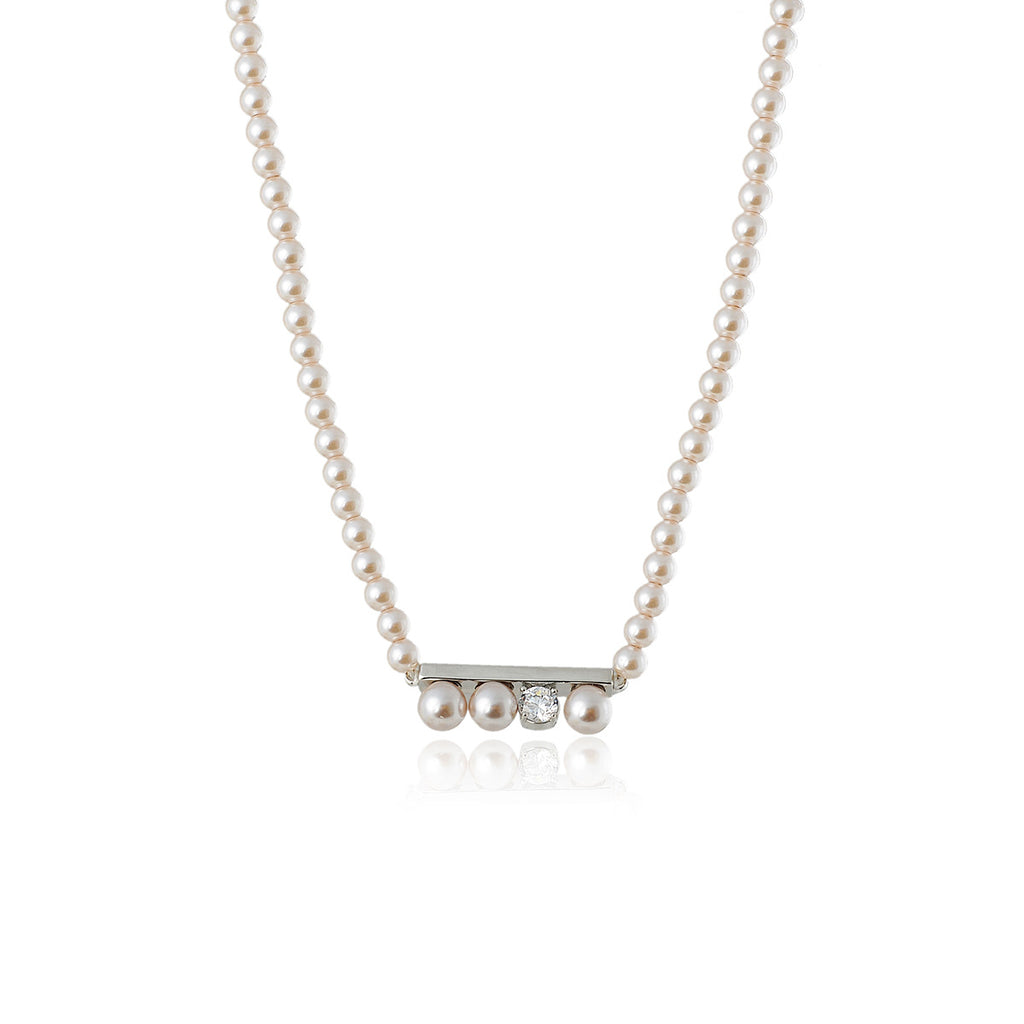 Xiaohongshu Same Style Pearl Necklace Balance Beam Necklace for Women Light Luxury High-end Niche Design