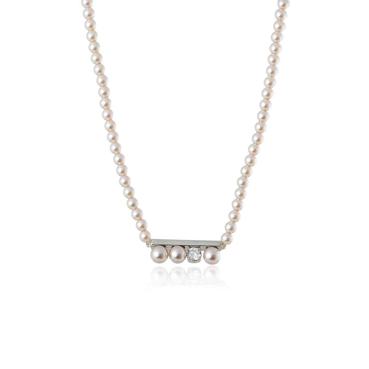 Xiaohongshu Same Style Pearl Necklace Balance Beam Necklace for Women Light Luxury High-end Niche Design