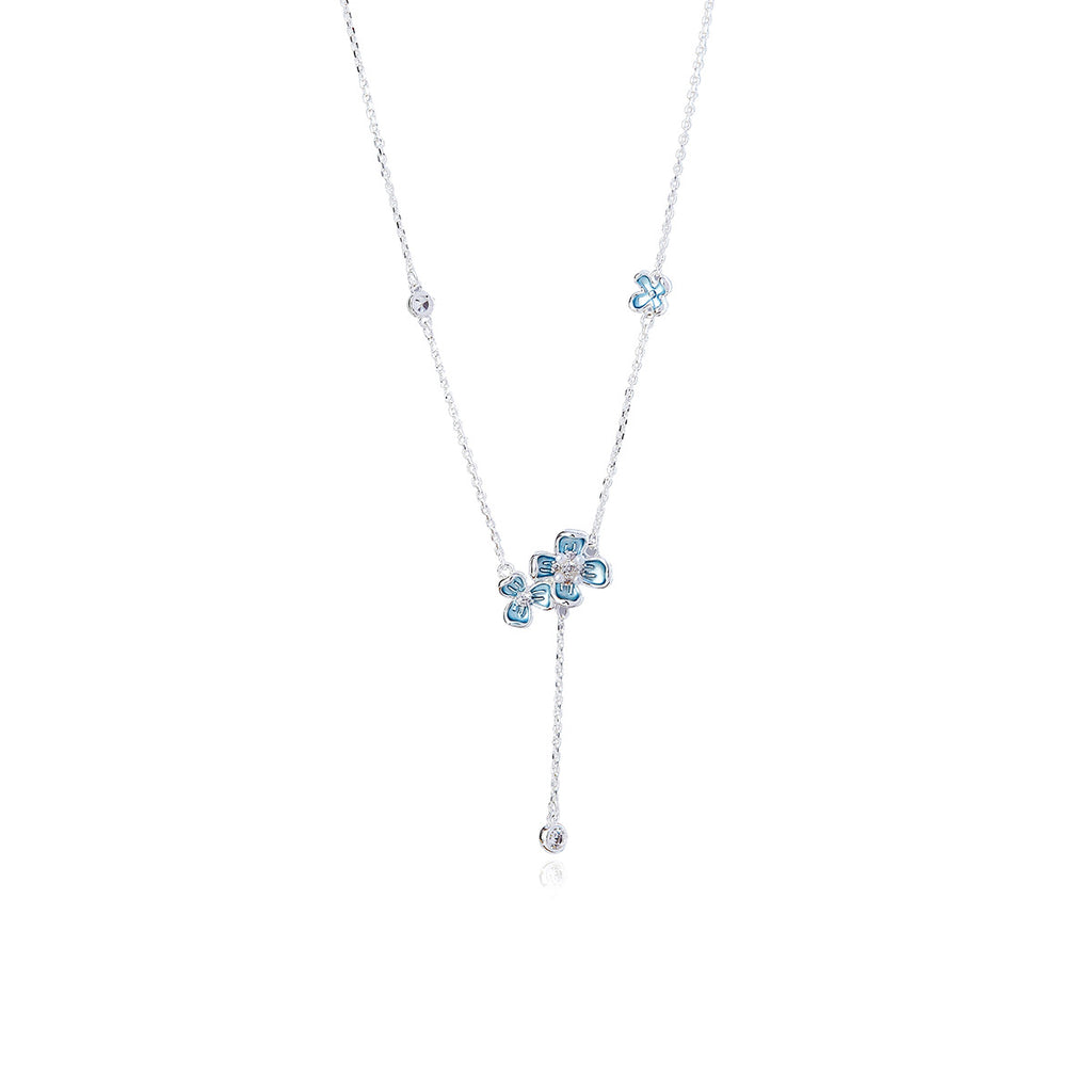 Real Gold Plated Flower Necklace Earrings Bracelet Jasmine Flower High-end Light Luxury Niche Necklace Jewelry