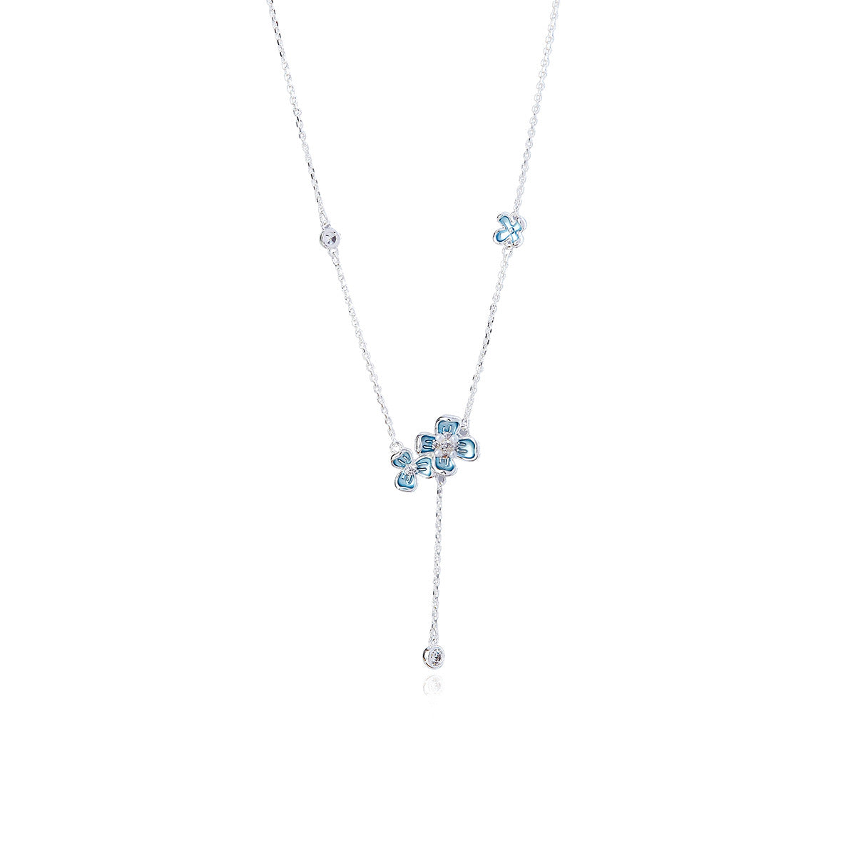 Real Gold Plated Flower Necklace Earrings Bracelet Jasmine Flower High-end Light Luxury Niche Necklace Jewelry