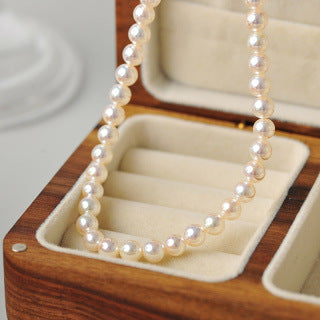 Ni Ni Same Style Australian White Shijia Pearl Necklace for Women Versatile High-end Niche Collarbone Chain Neck Chain Jewelry