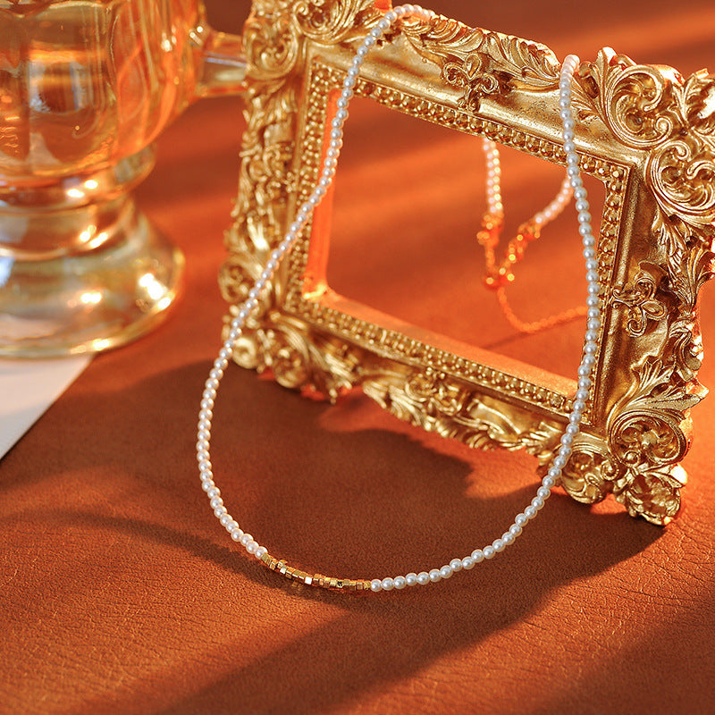 Pearl Chain Xiaomi Bead Necklace Bracelet Set Fashion Simple Elegant Versatile Internet Celebrity Collarbone Chain