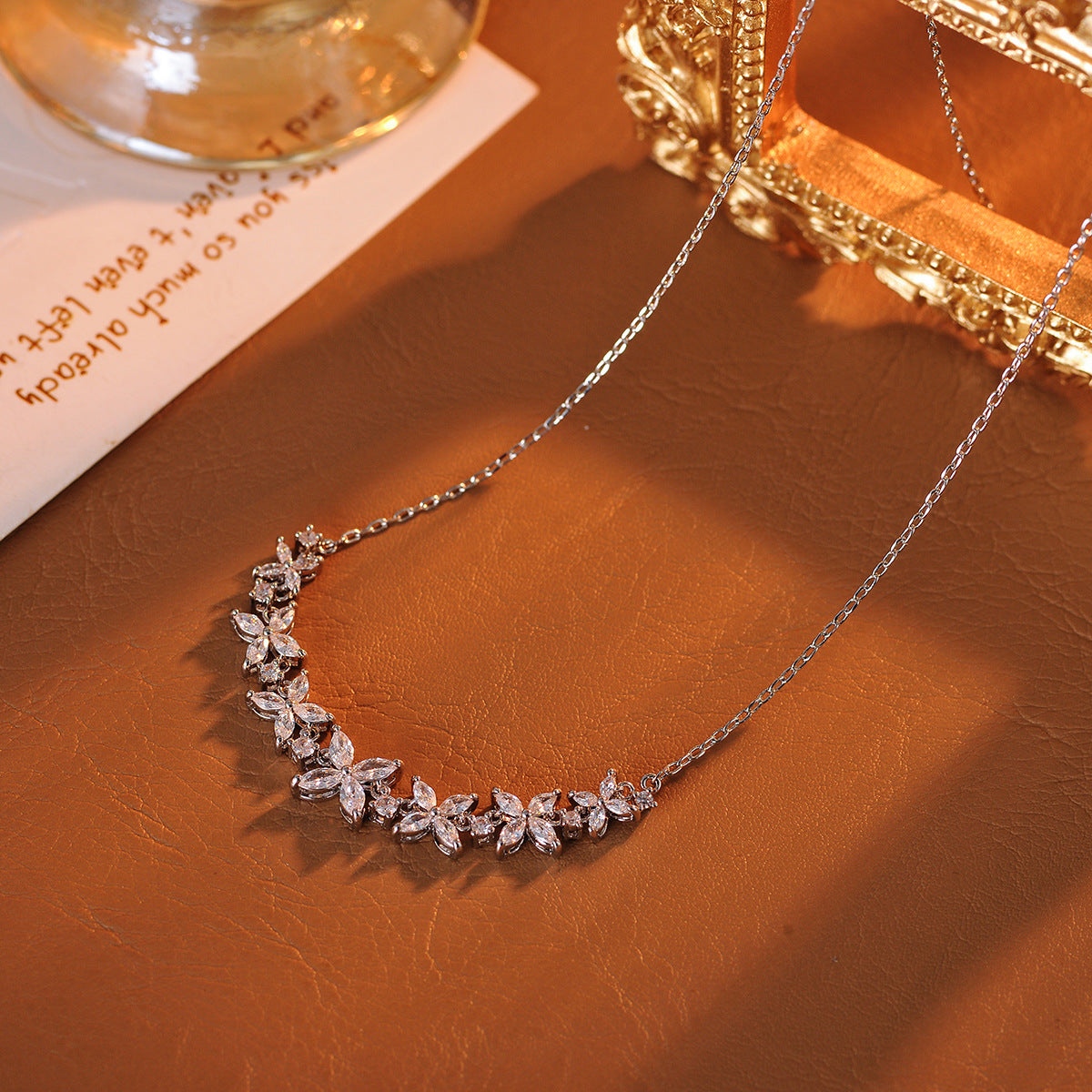 Flower Tassel Earrings Necklace Wisteria Smile Necklace High-End Light Luxury Niche Choker