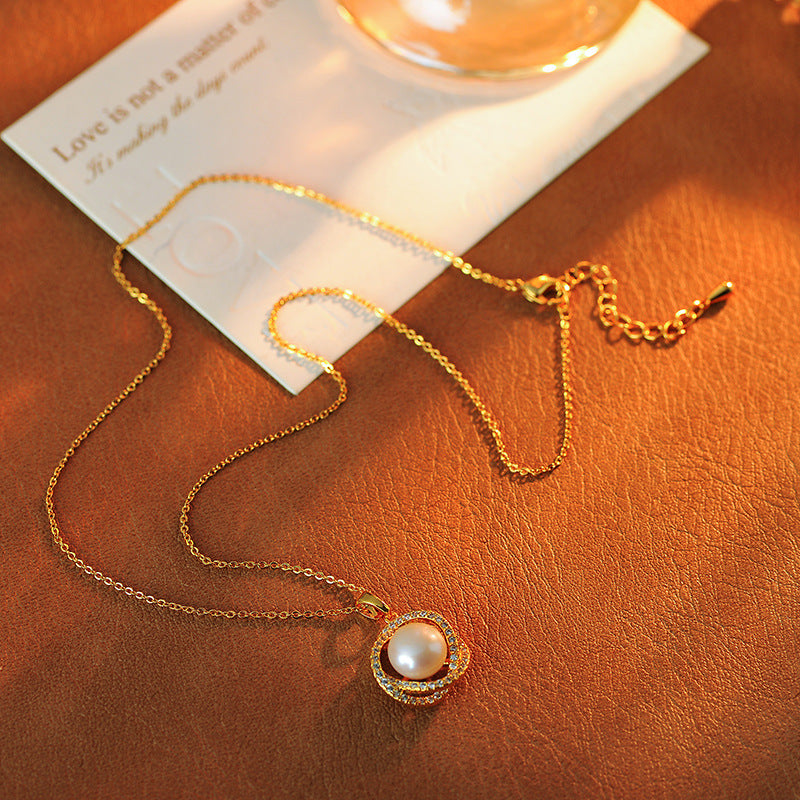 Pearl Necklace for Women, Light Luxury, Niche, Exquisite Collarbone Chain, High-End Neck Chain, New Hot-Selling Pendant Accessory