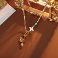 New Colorful Beaded Necklace Fashion Simple Niche Collarbone Chain High-end Pearl Necklace