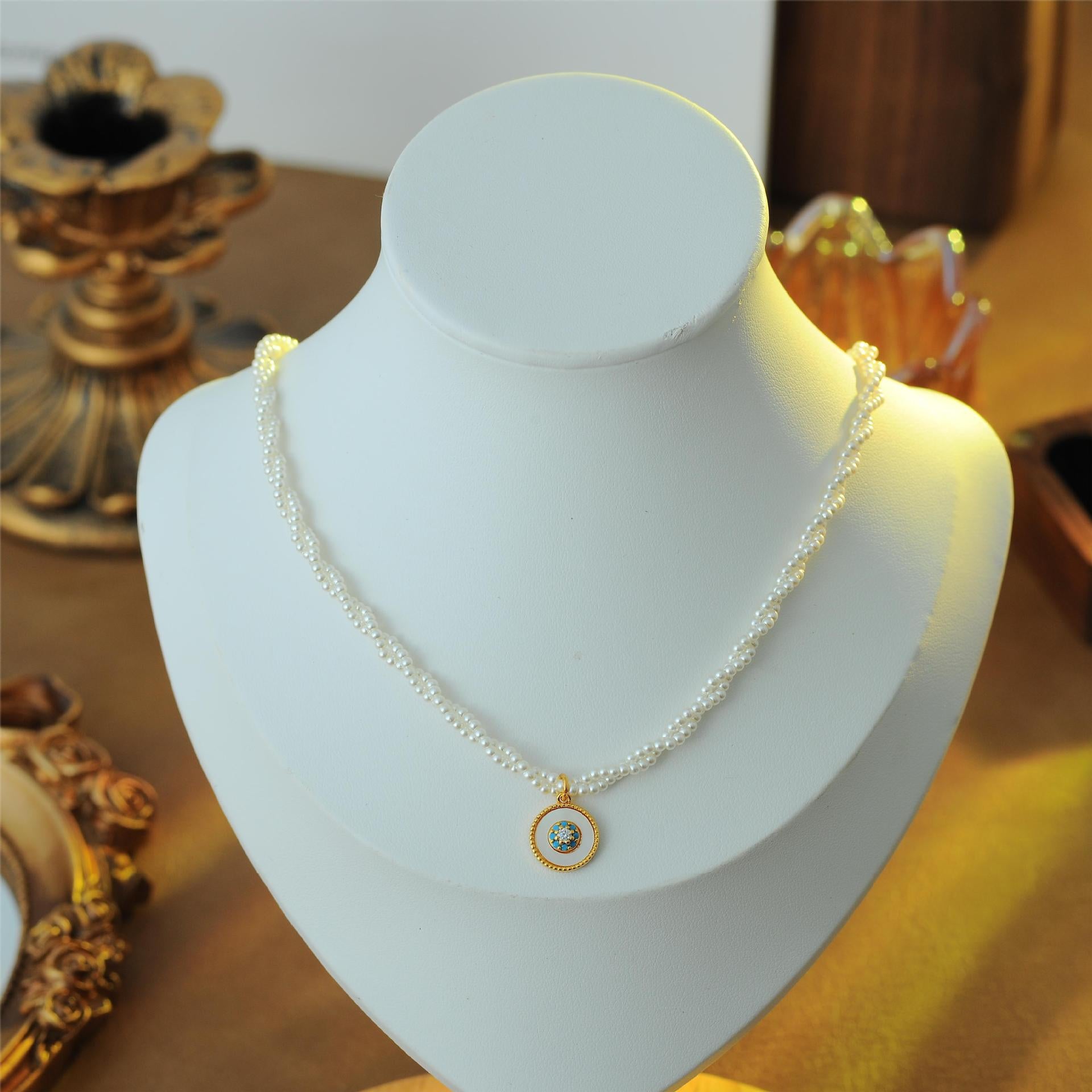 Stackable Pearl Necklace Non-Fading Women Versatile High-End Feel Accessories Beaded New Chinese Style Collarbone Choker