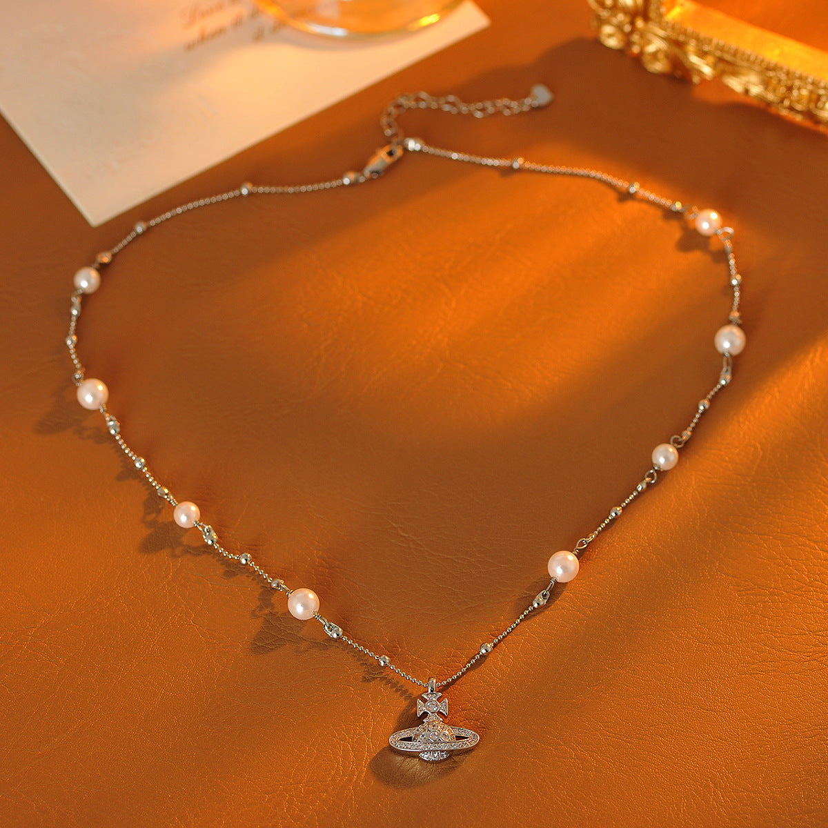 Empress Dowager Saturn Necklace Summer New Butterfly Collarbone Chain High-end Light Luxury Niche Accessory